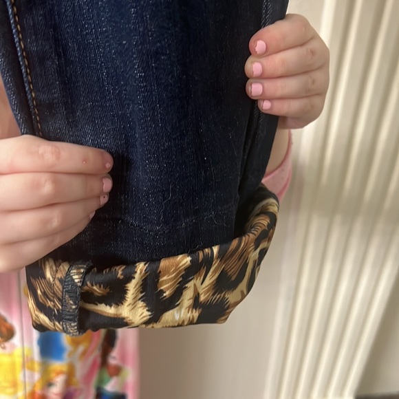 Kancan distressed, leopard cuffs, blue jeans Sz 11/29 - Picture 3 of 10